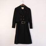 Load image into Gallery viewer, 1960s Black Coat with Suede Belt
