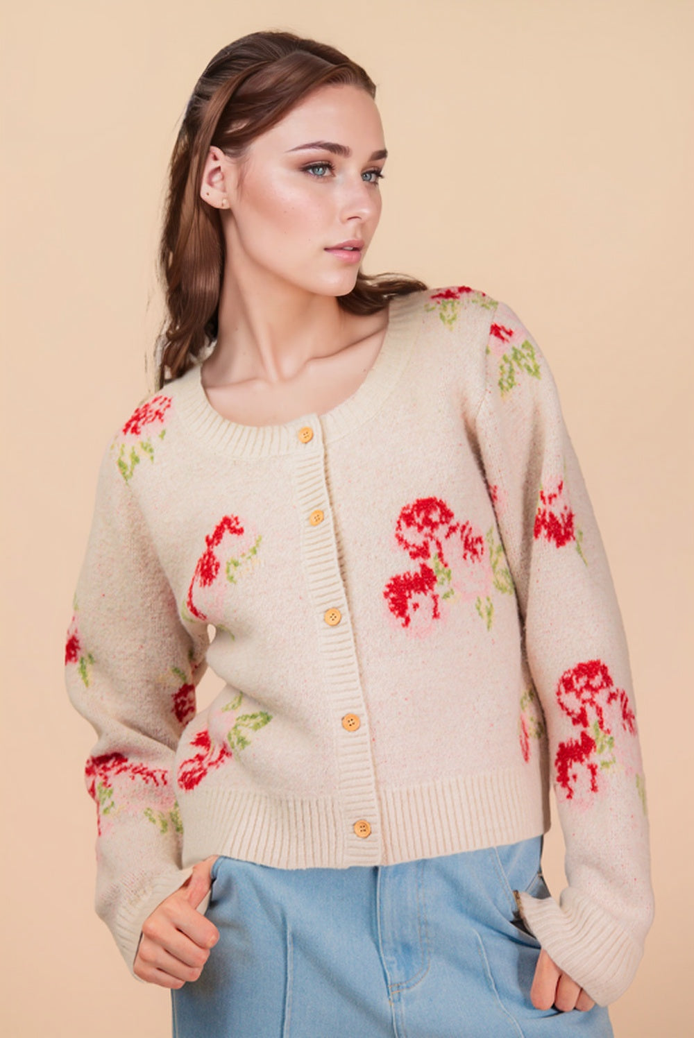 Floral Printed Cardigan