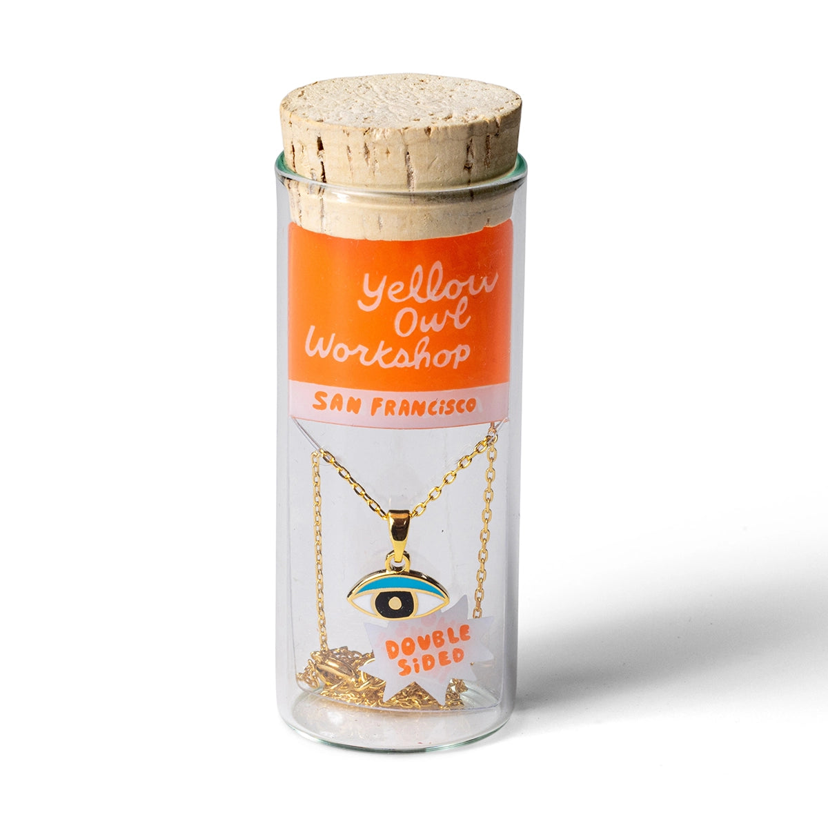 Eye/Lips Double Sided Pendant Necklace