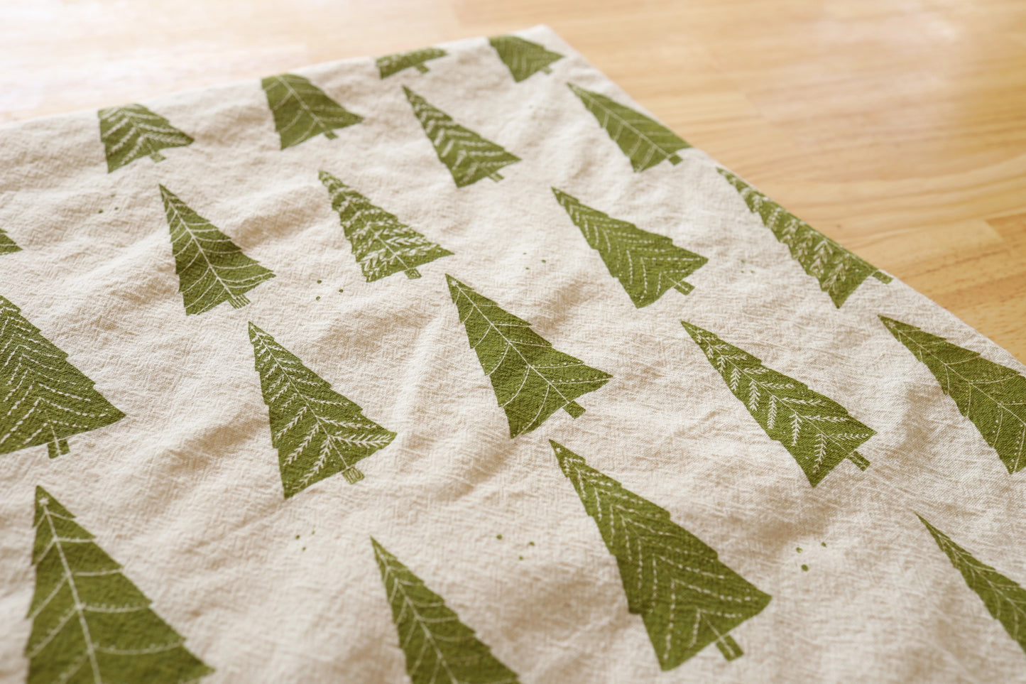 Handprinted Christmas Tree Tea Towel