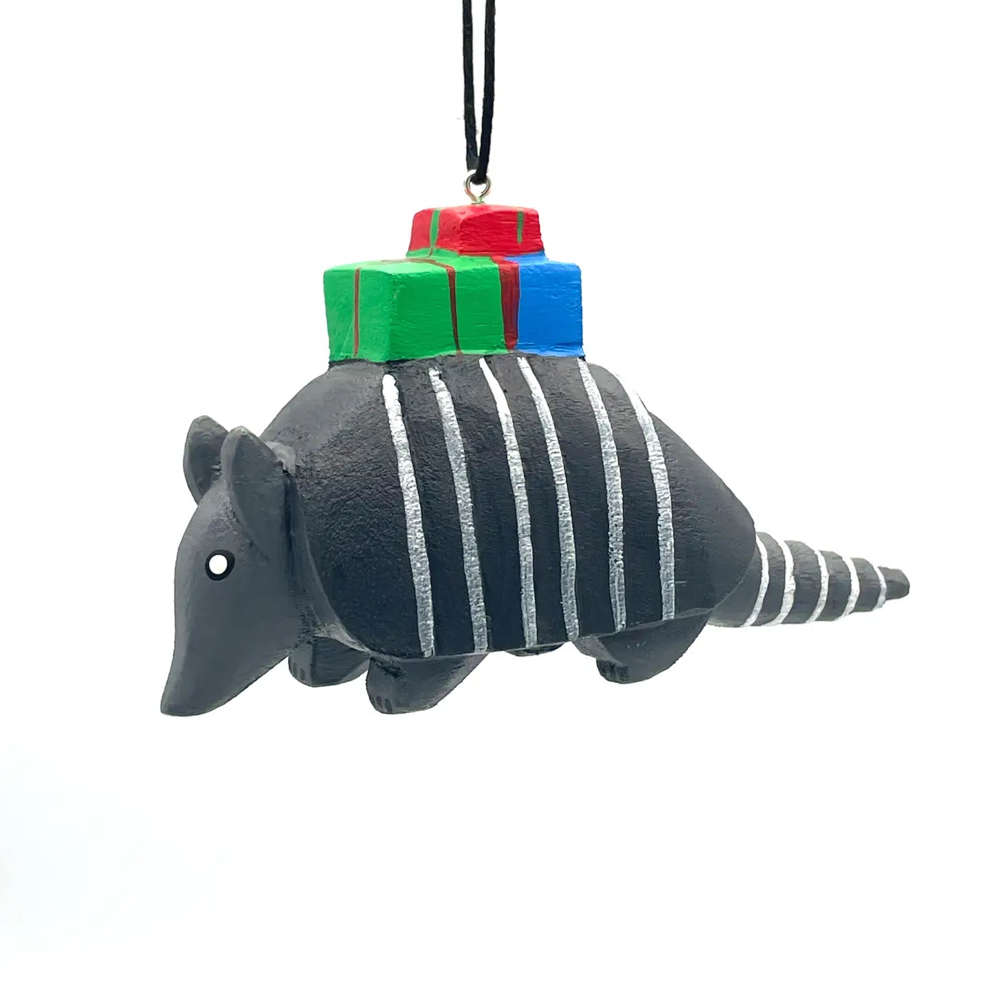 Holiday Armadillo Balsa Ornament