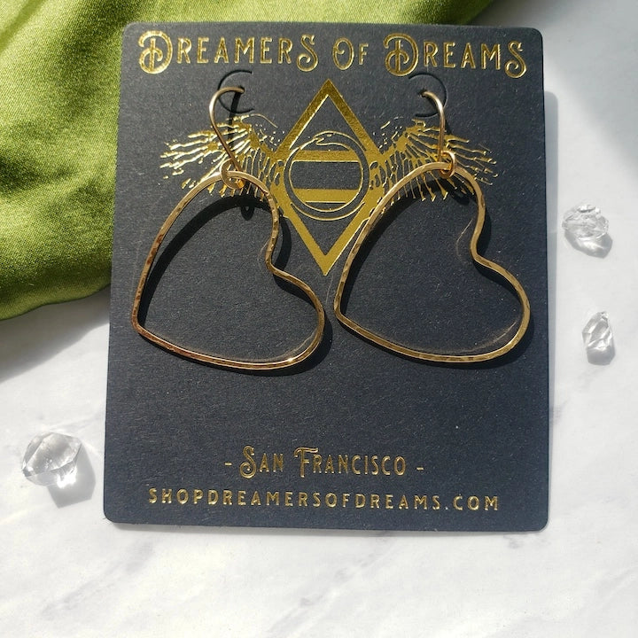 Medium Gold Heart Hoop Earrings