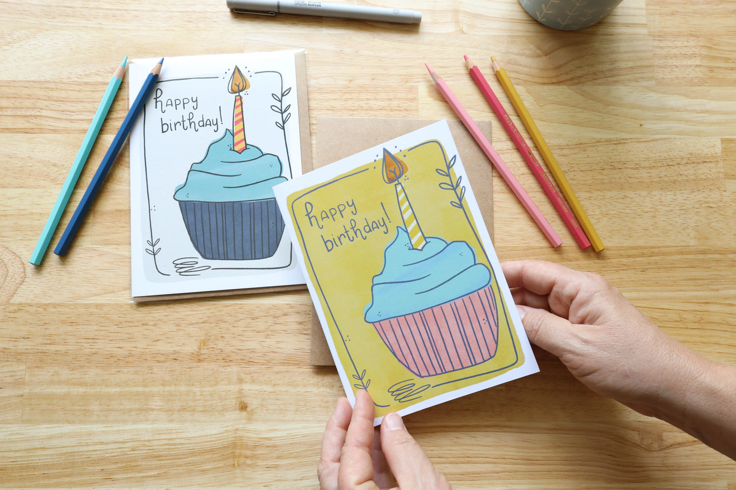 Cupcake and Candle Birthday Card
