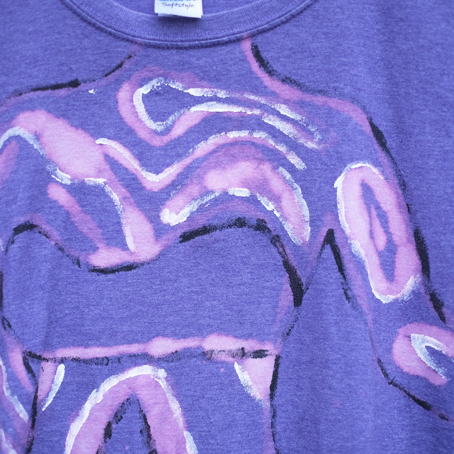 hand drawn beach babe t-shirt - purple L