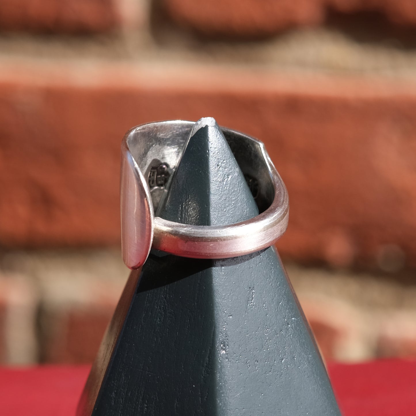 Brushed Silver Plated Spoon Ring
