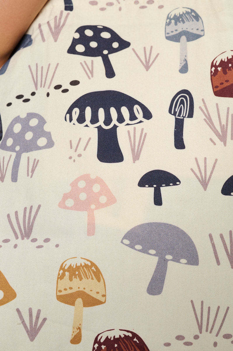 Cosmic Mushroom Print Canvas Tote Bag