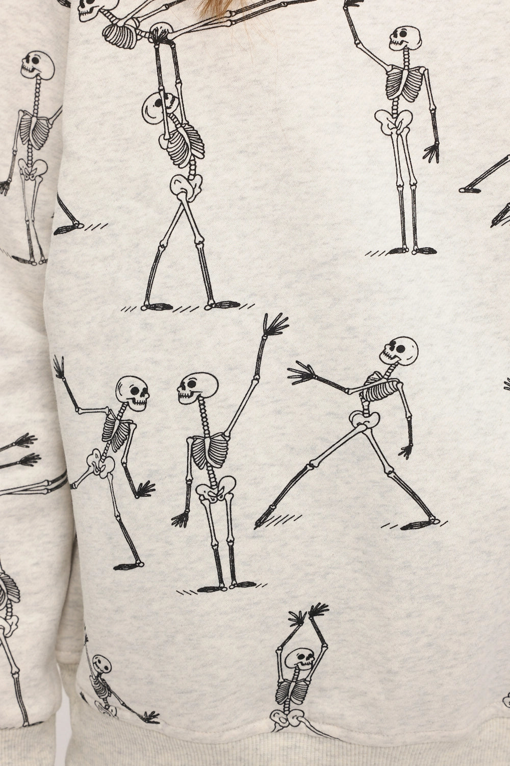 Dancing Skeleton Print Crewneck Sweatshirt