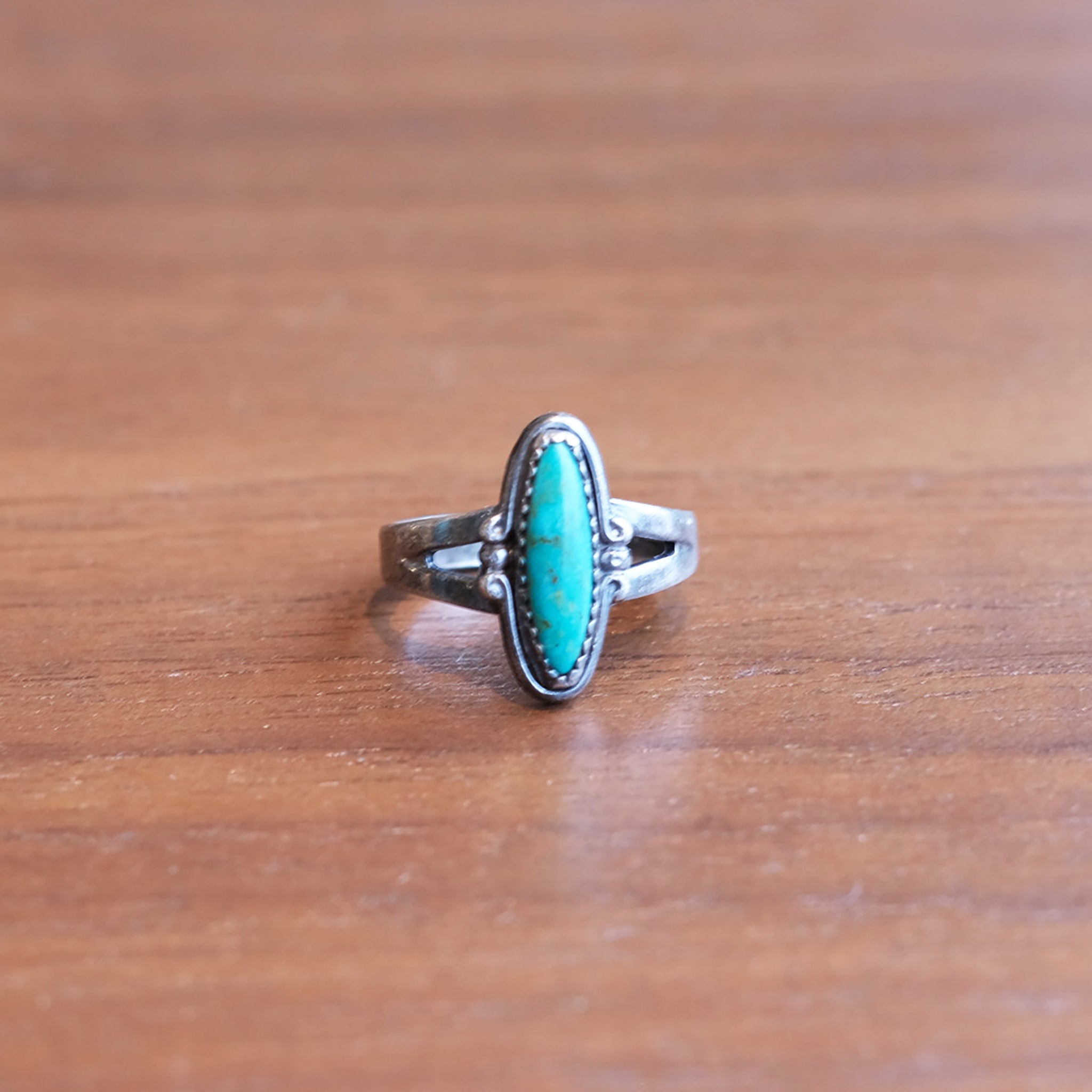 Dark Turquoise Oblong Ring
