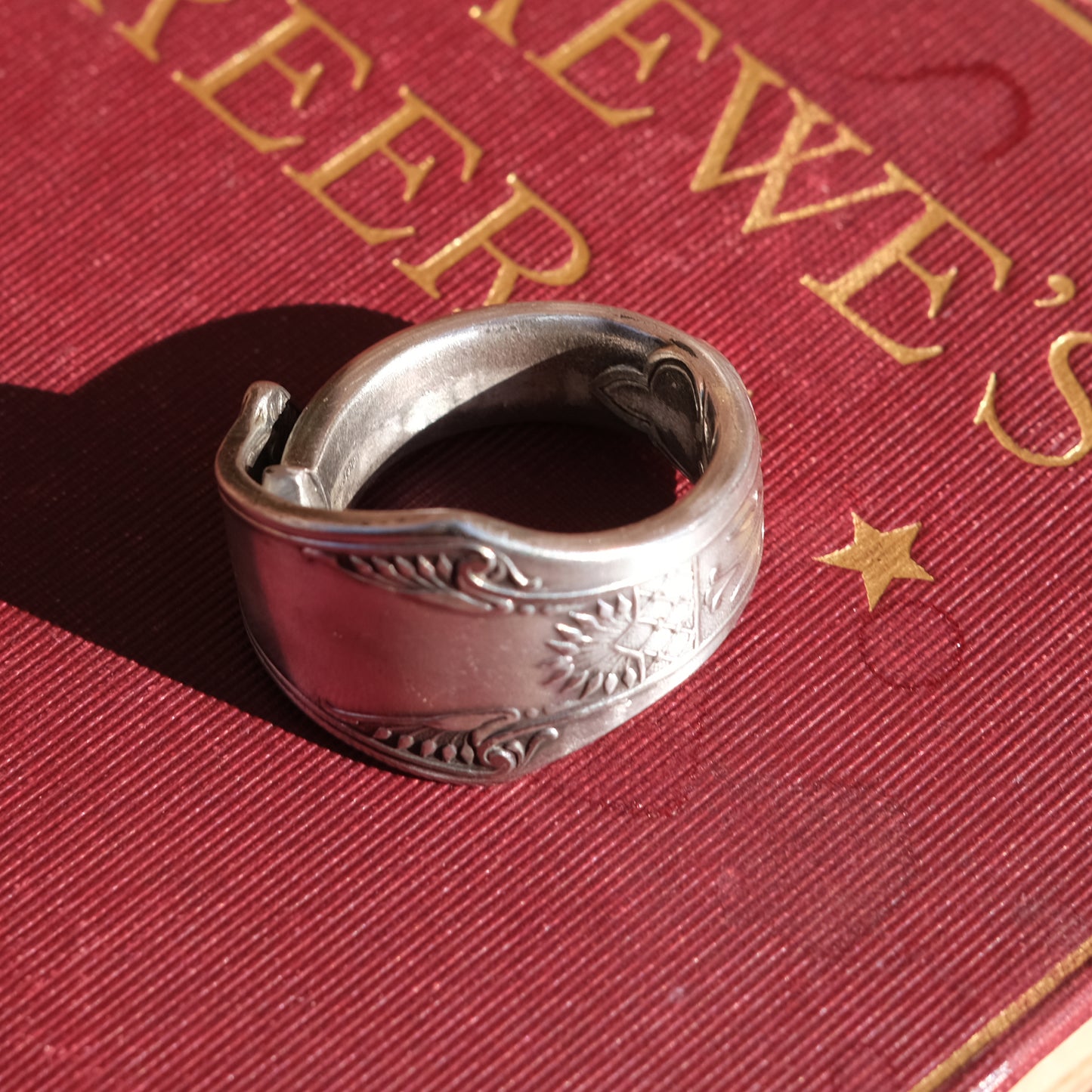 Deco Leaf Print Spoon Ring