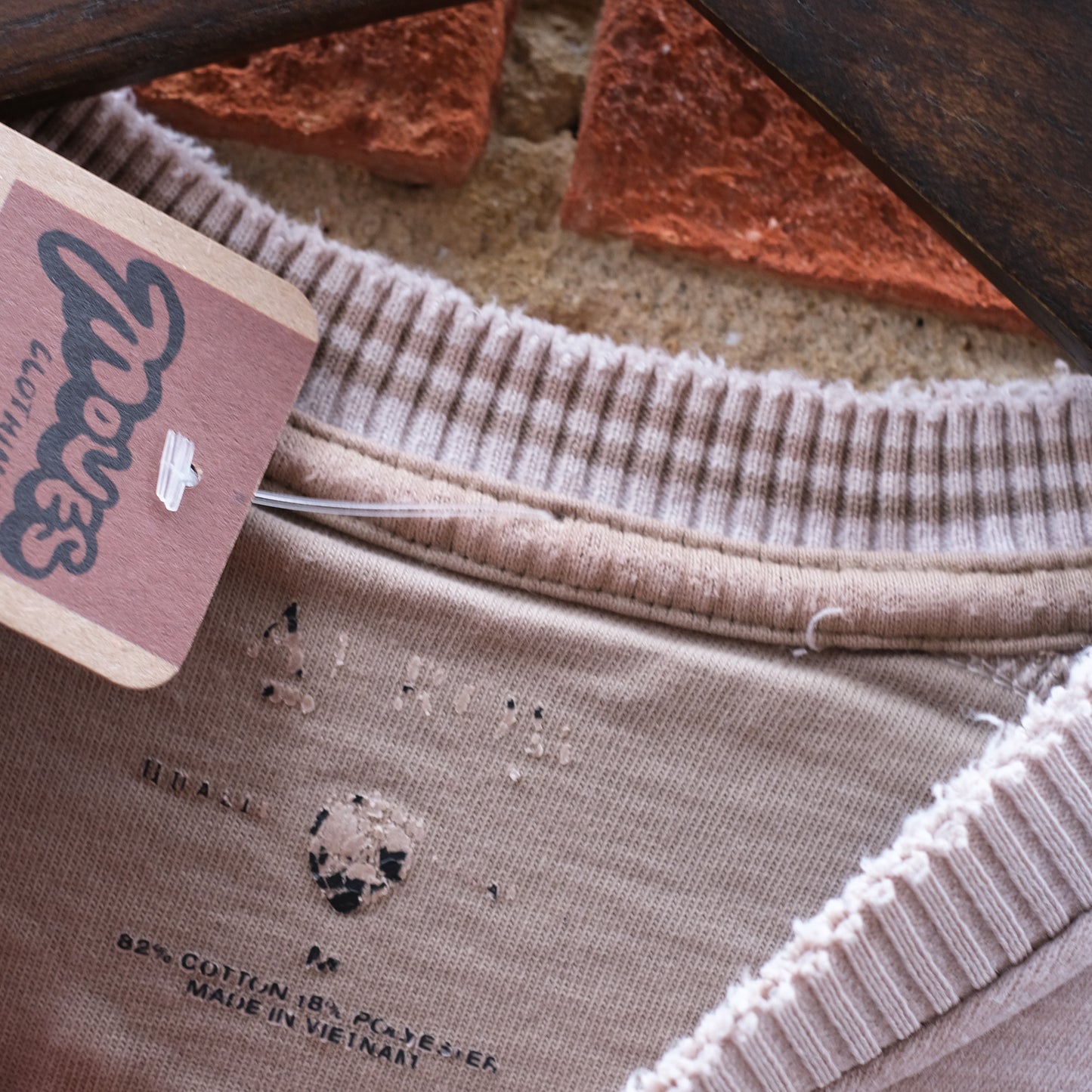 Doodle Art Oatmeal Distressed Sweatshirt