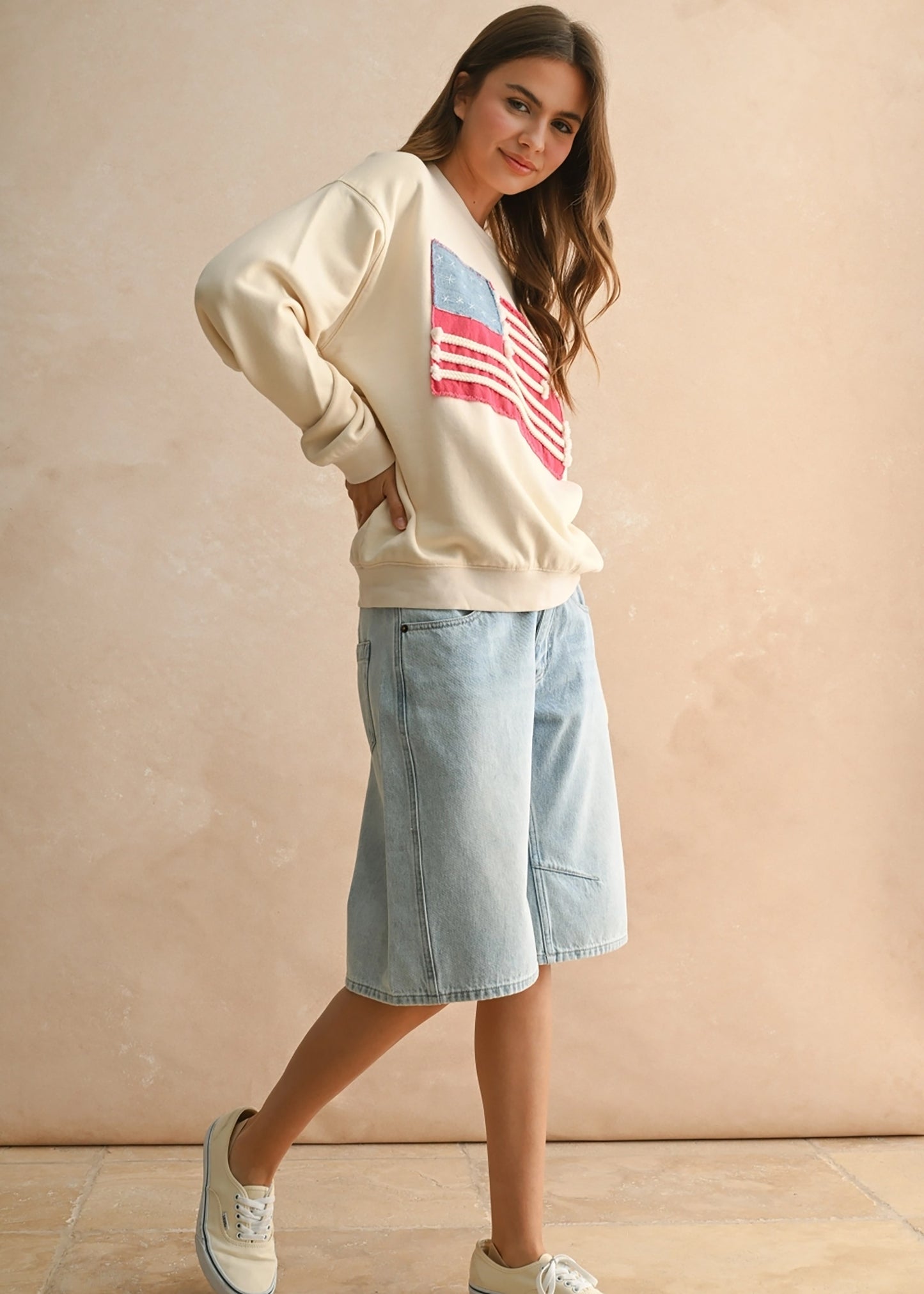 Flag Patch Sweatshirt