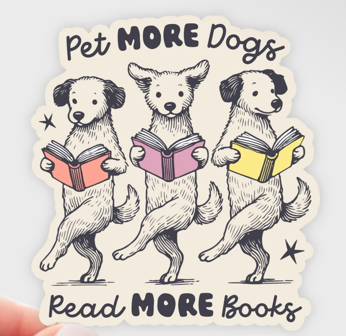 Pet More Dogs Read More Books Sticker