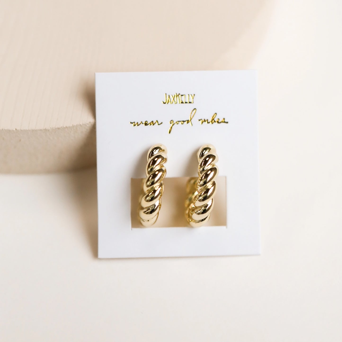 Gold Hoop - Twisted Gold Earrings