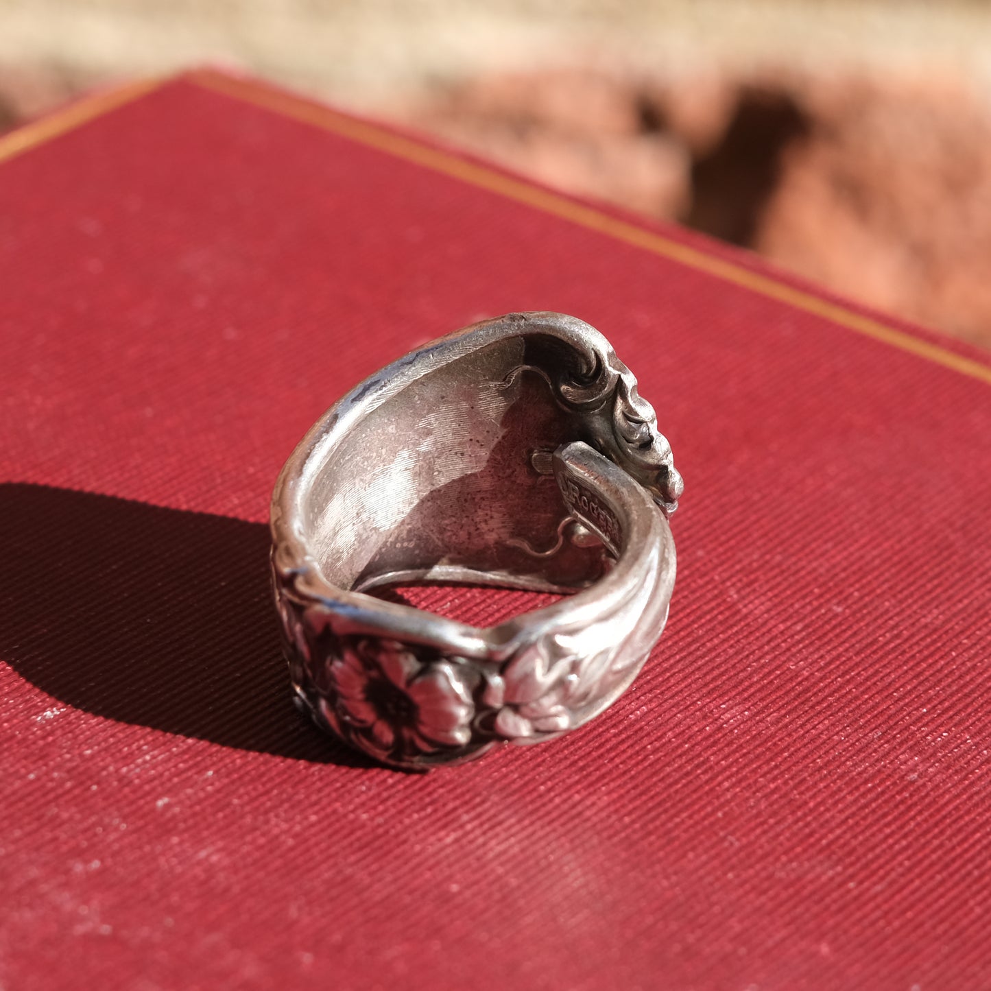 Large Daisy Print Spoon Ring