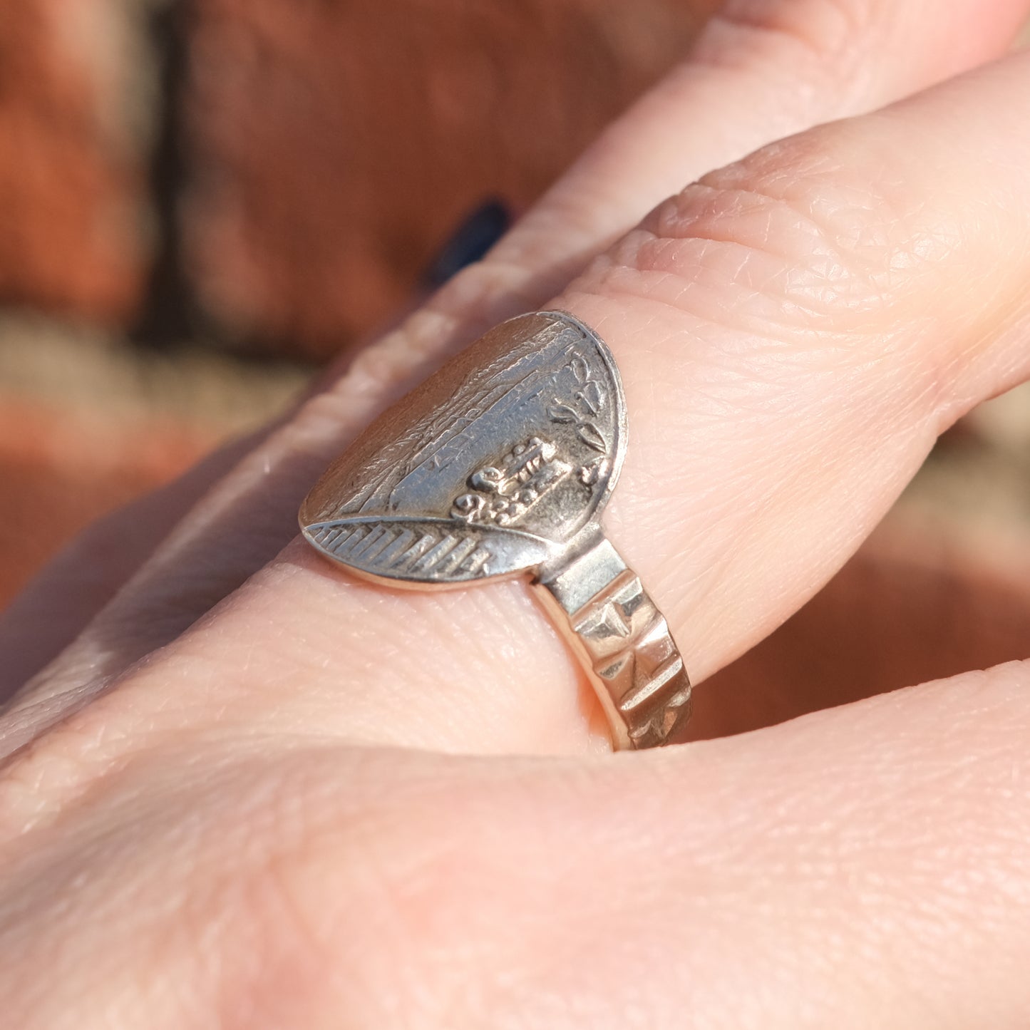 Mexico Pyramid Souvenir Spoon Ring
