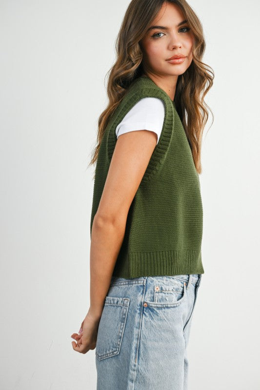 Plain Knitted Top Vest