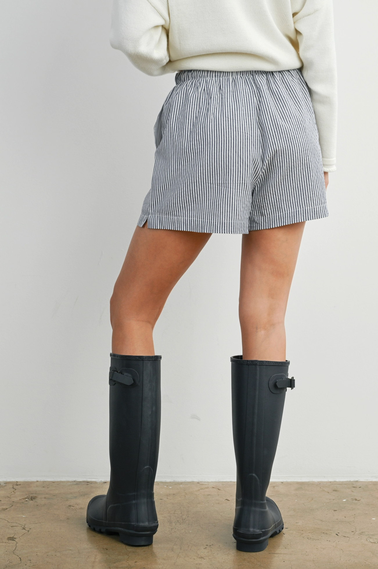 Casual Striped Drawstring Shorts