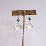 Load image into Gallery viewer, Silver Shell &amp; Turquoise Earrings
