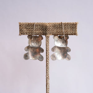 Silver Teddy Turquoise Earrings