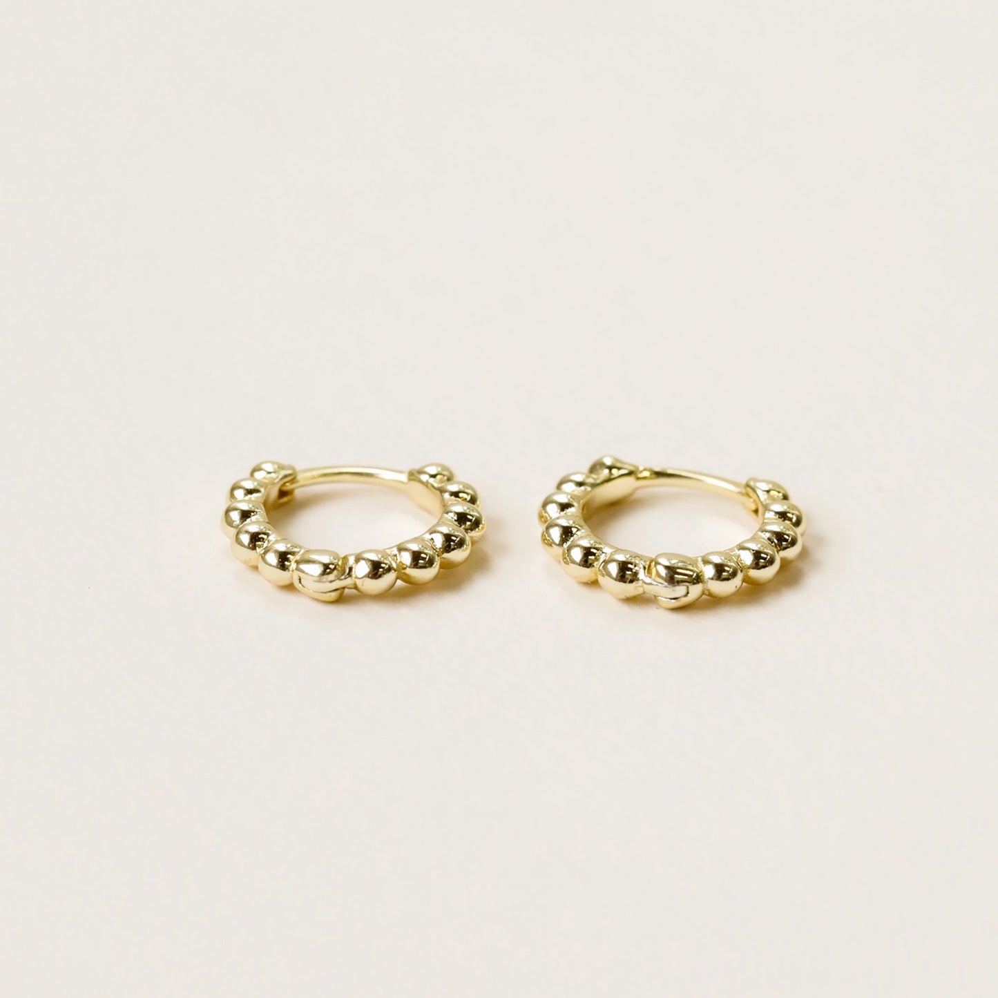 Small Ball Hoop Gold Earrings