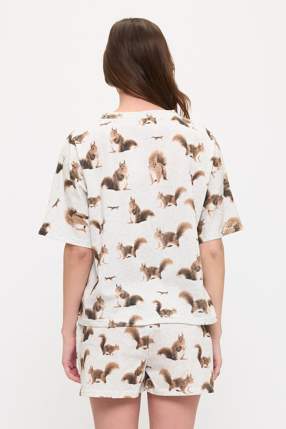Squirrel Print Relaxed Fit T-shirt