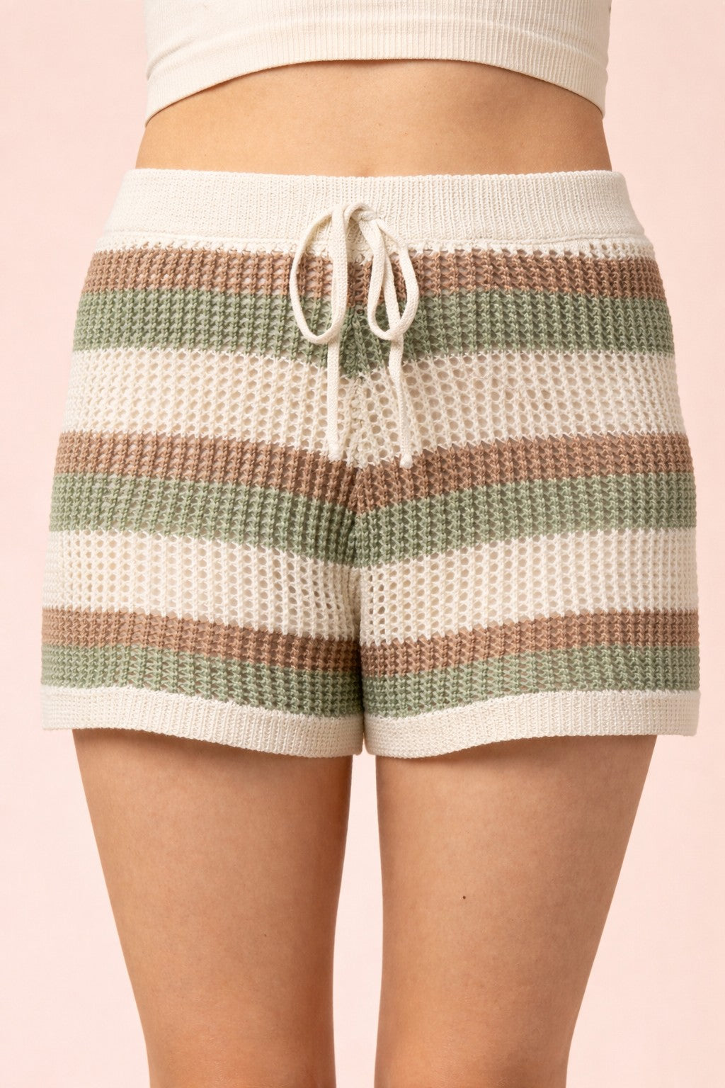 Stripe Beachy Crochet Top and Short