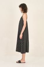 Load image into Gallery viewer, Stripe Patchwork Midi Dress
