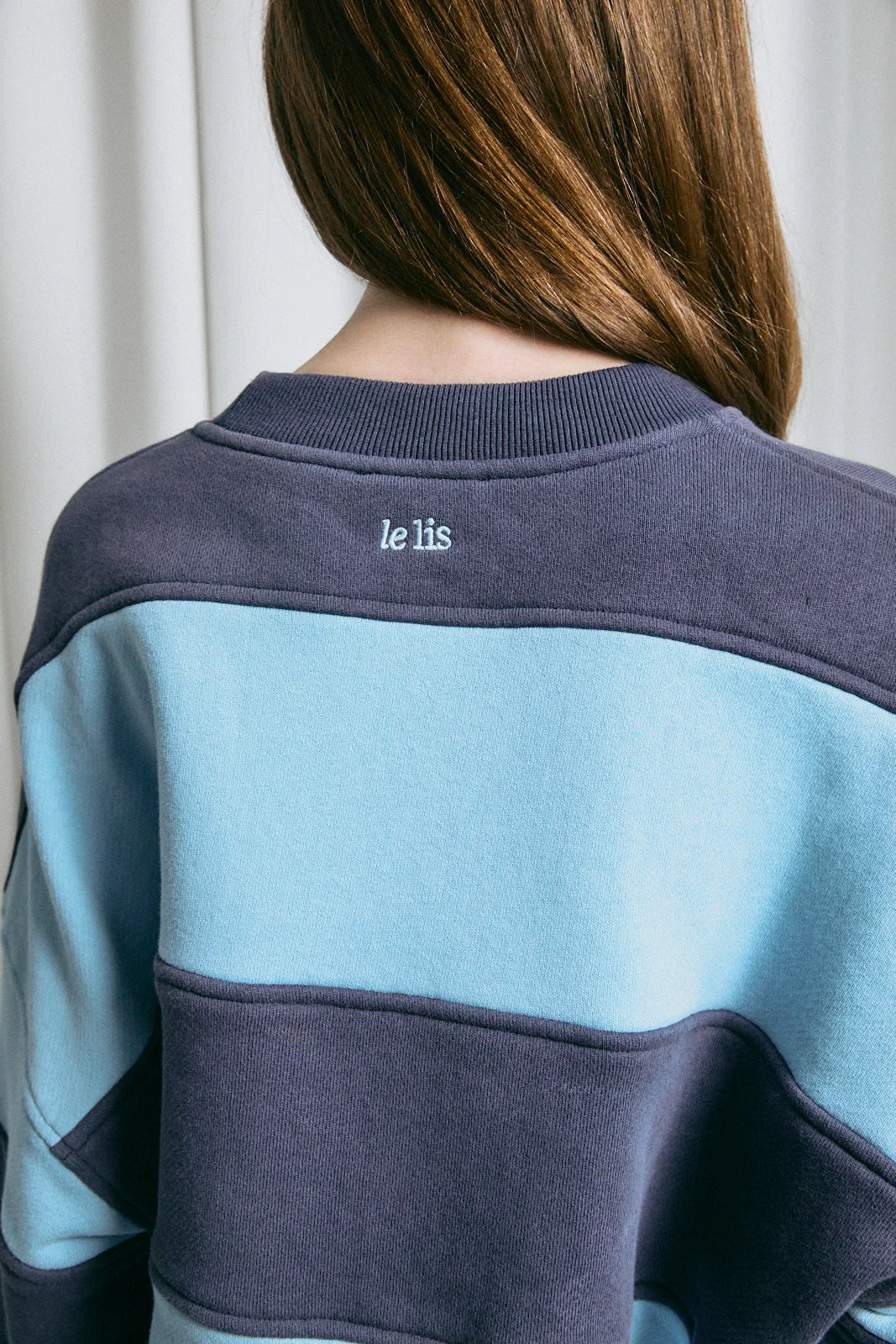 Striped Shirred Hem Oversized Sweatshirt