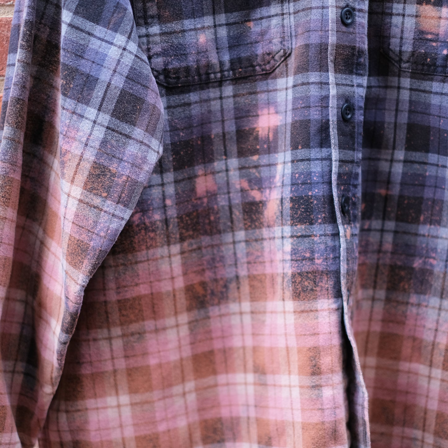 Thick Blue Dipped Trashed Flannel