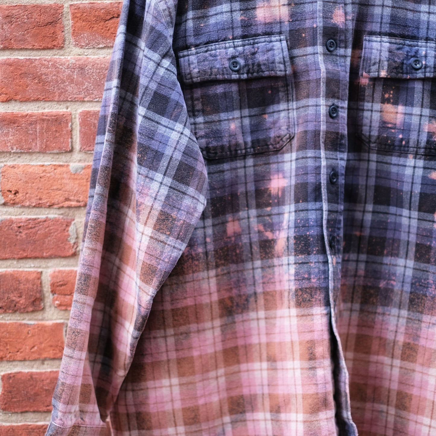 Thick Blue Dipped Trashed Flannel