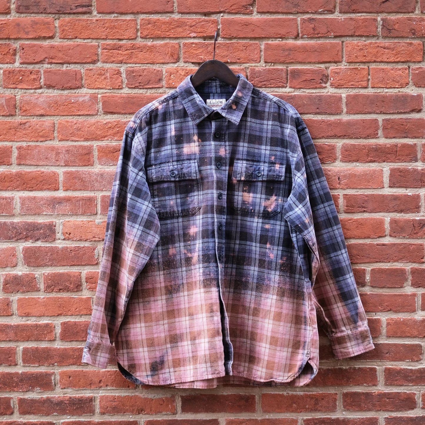 Thick Blue Dipped Trashed Flannel
