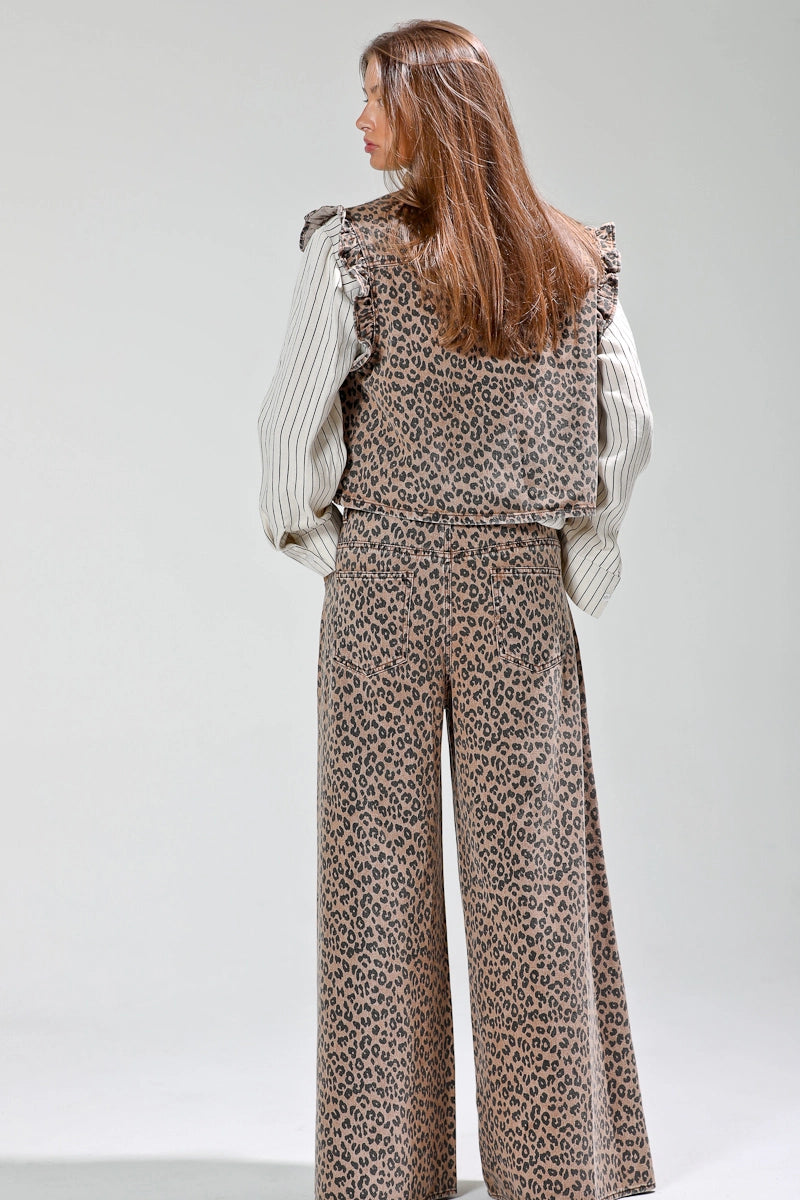 Leopard Wide Leg Pants