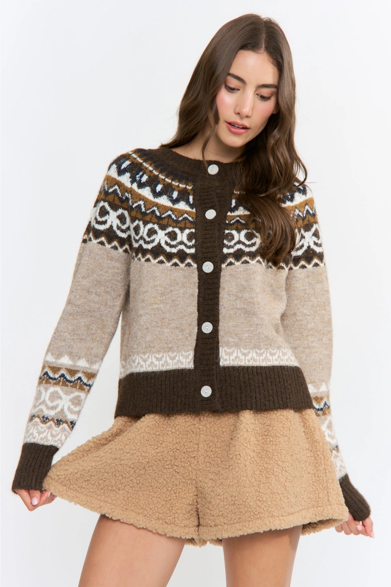 Nordic-Inspired Wool-Blend Cardigan