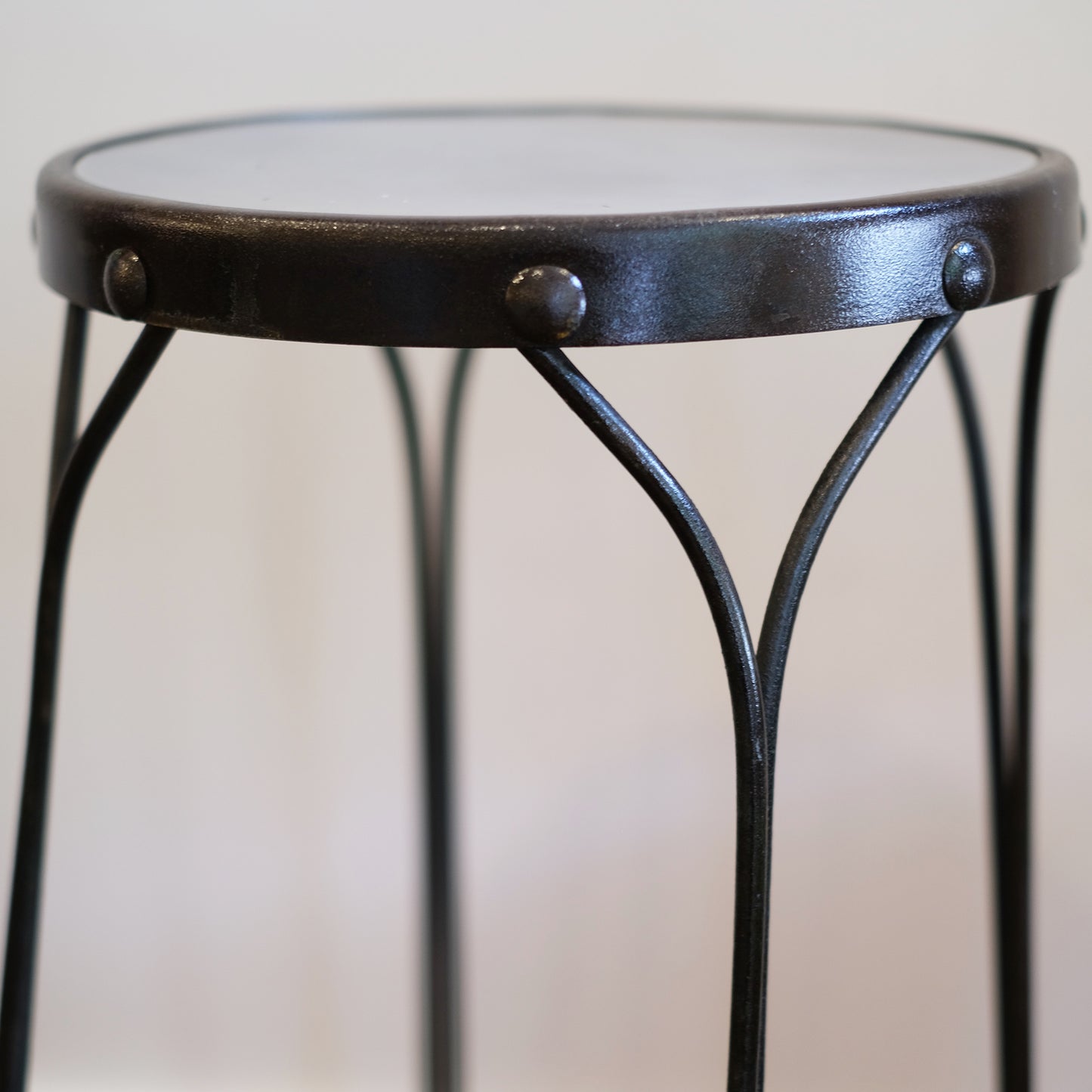 Antique Twist Leg Iron Stool