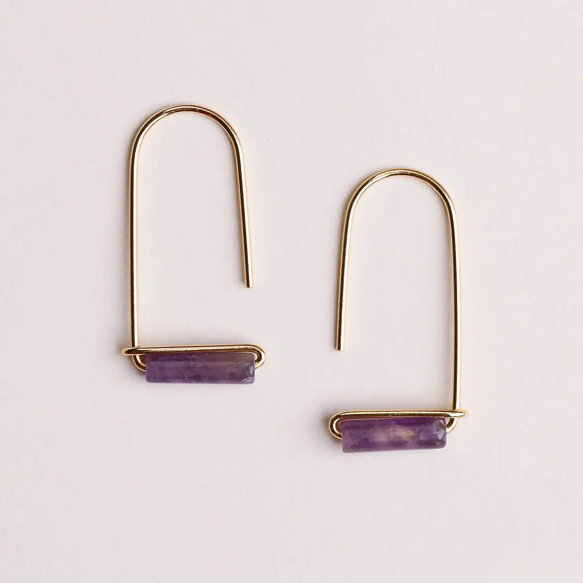 Gemstone Drop Gold Earrings