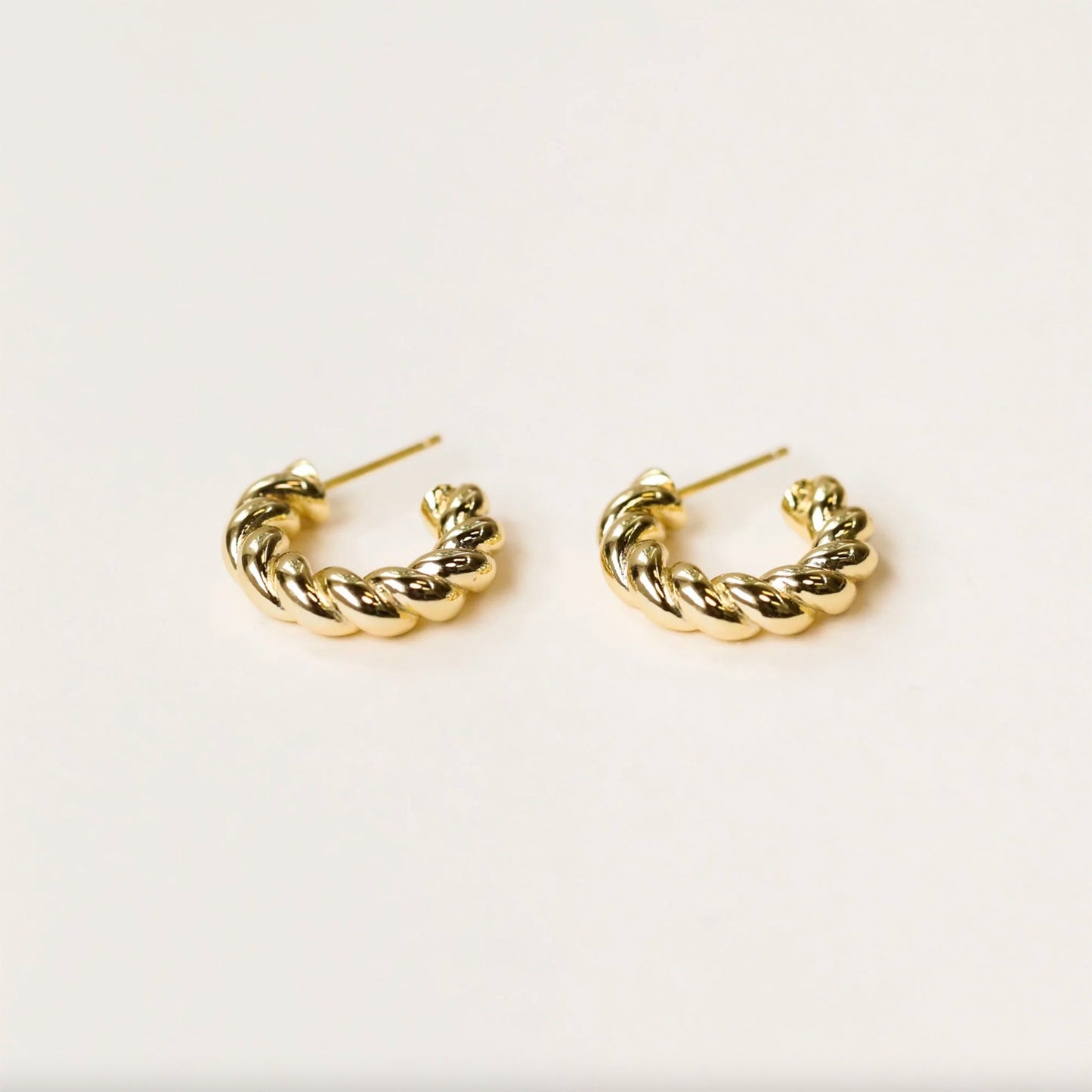 Gold Hoop - Twisted Gold Earrings