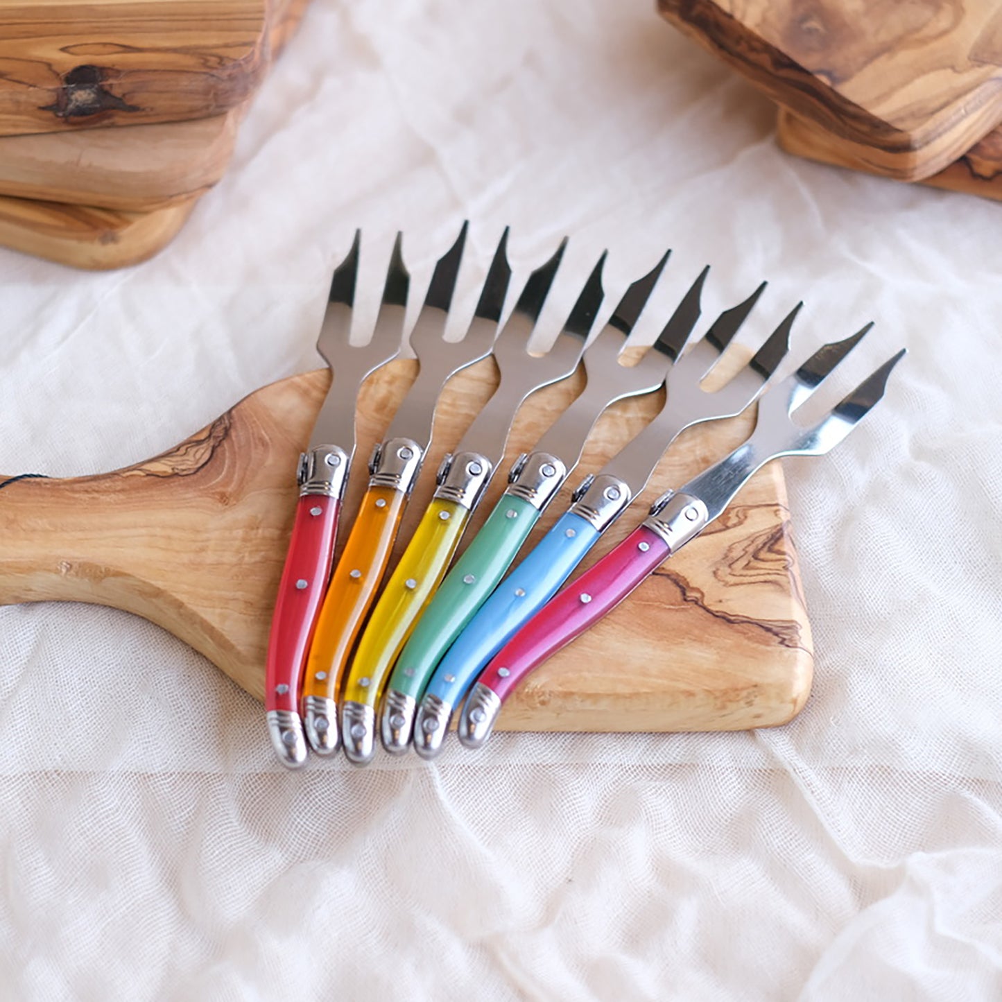 Laguiole Rainbow Mini Cheese Knives