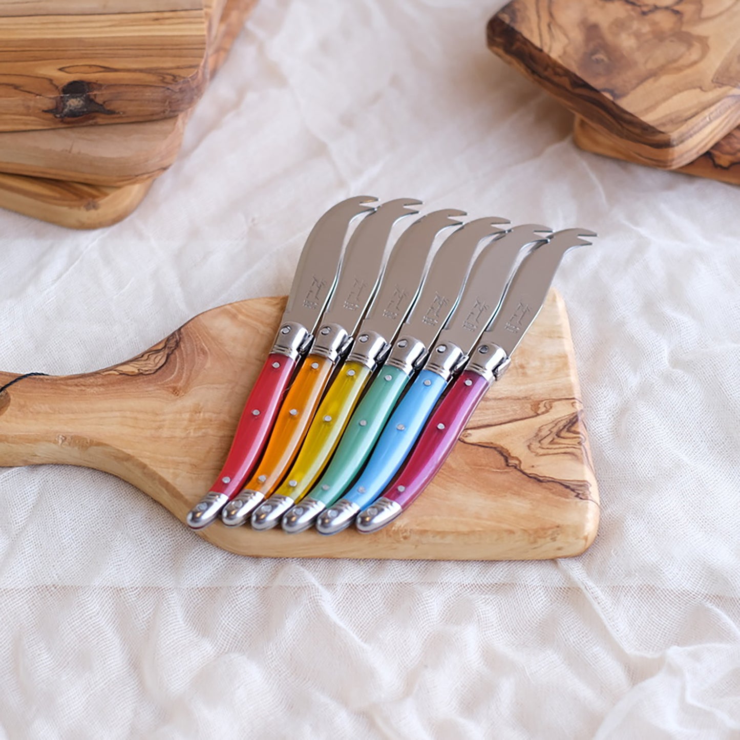 Laguiole Rainbow Mini Cheese Knives