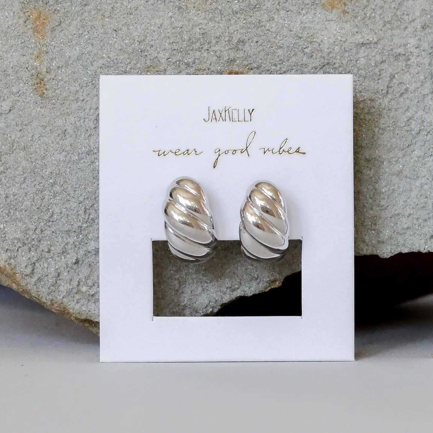 Silver Hoops - Swirl