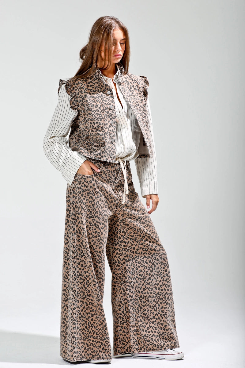 Leopard Wide Leg Pants