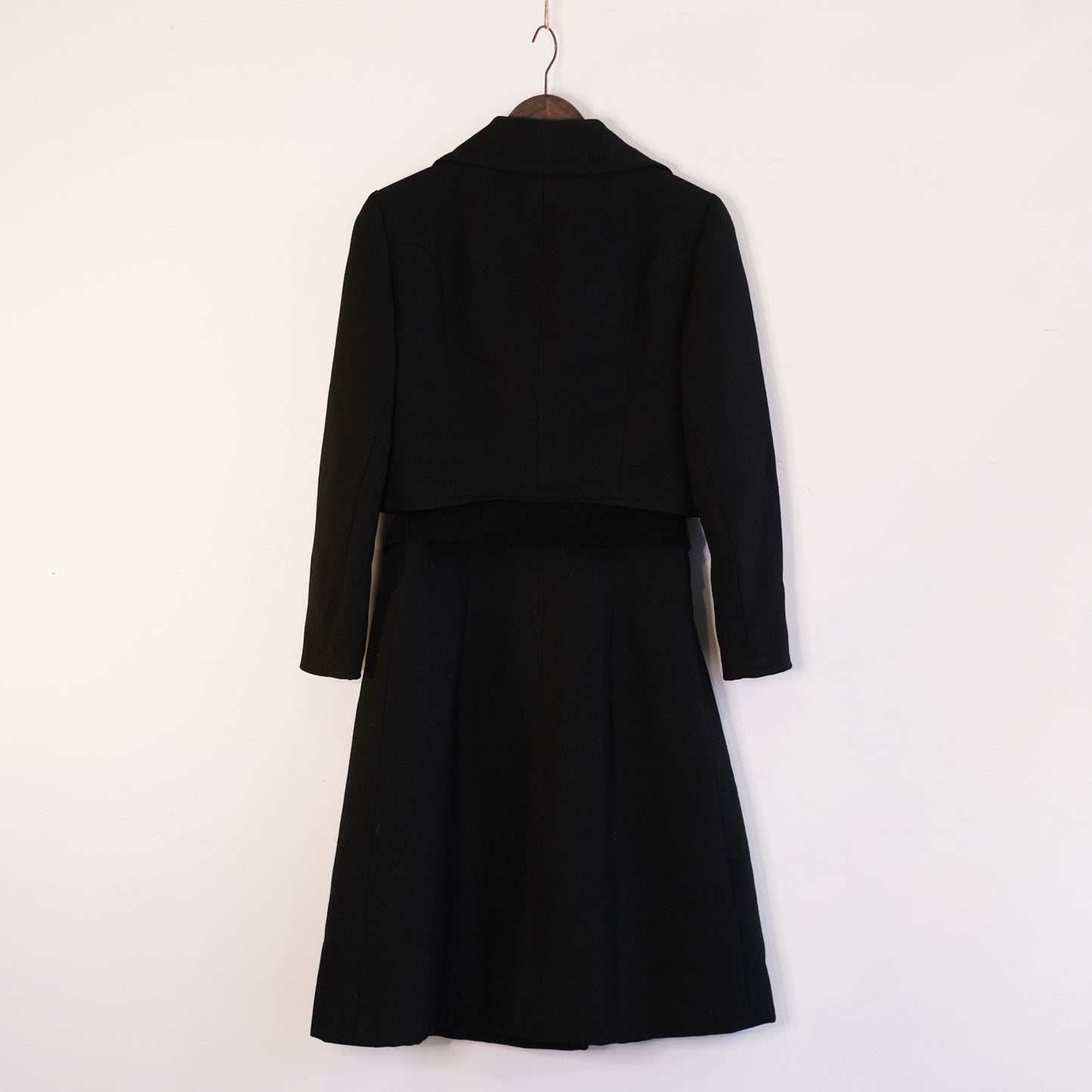 1960s Black Coat with Suede Belt