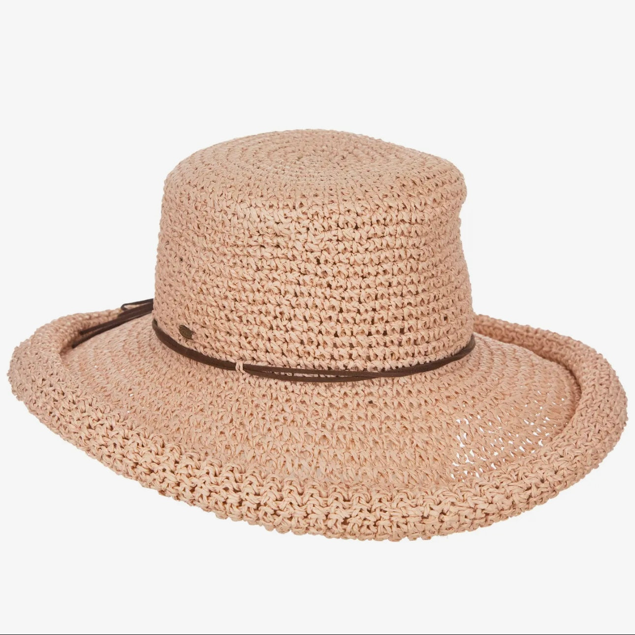 Brianna Straw Round Crown Hat