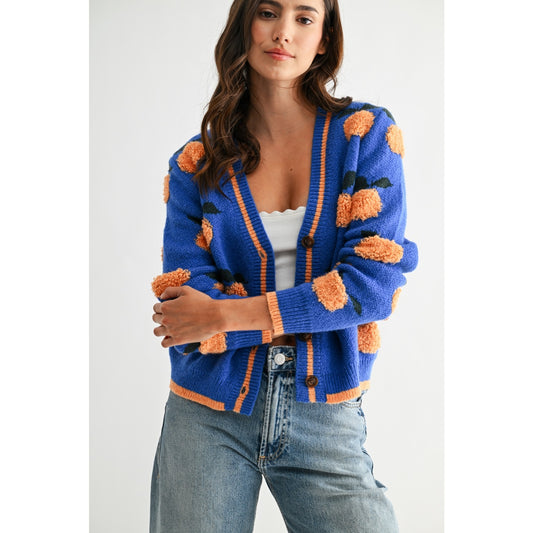 Textured Orange Cardigan
