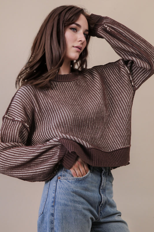 Two Tone Stripe Sweater
