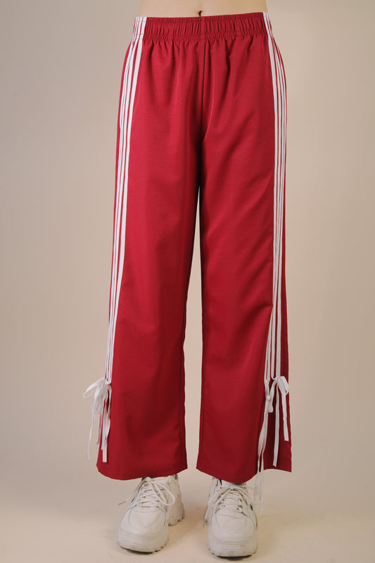 Red Track Pants with Bows