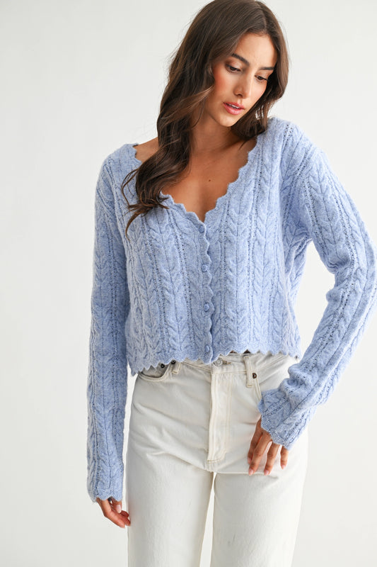 Scalloped Knit Cardigan