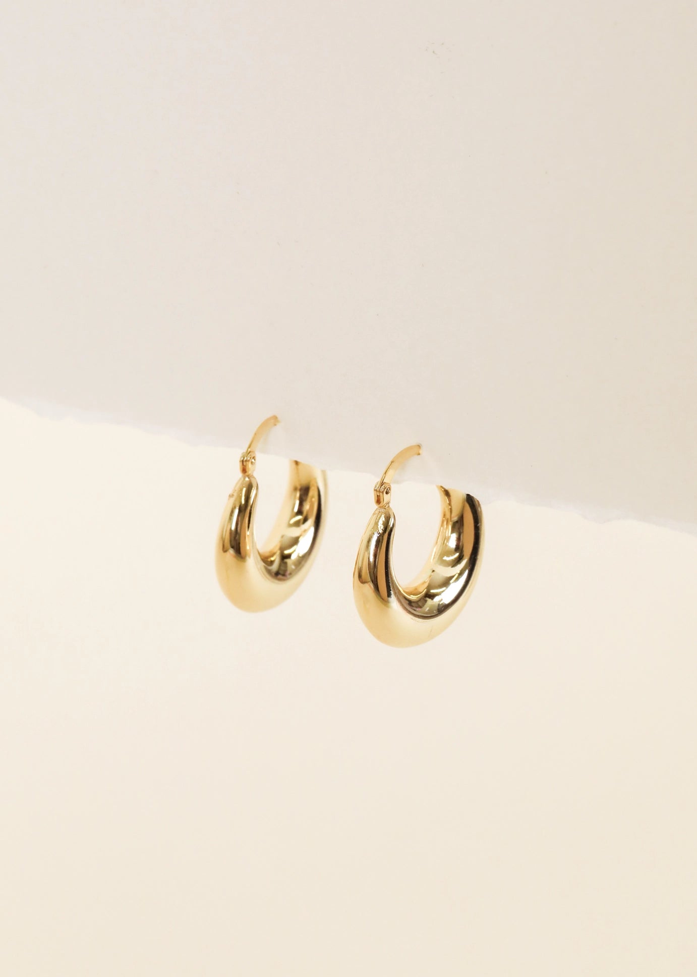 Sculptural Wide Gold Hoop Earrings