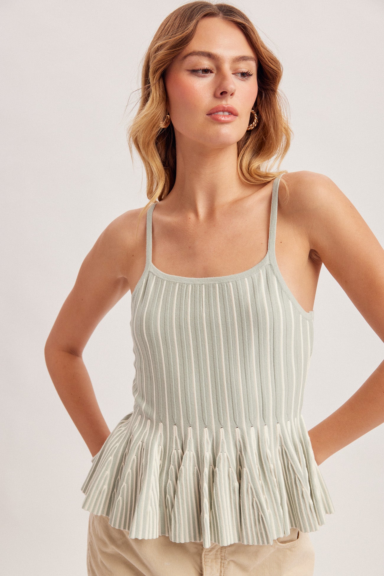 Ruffled Peplum Knit Top
