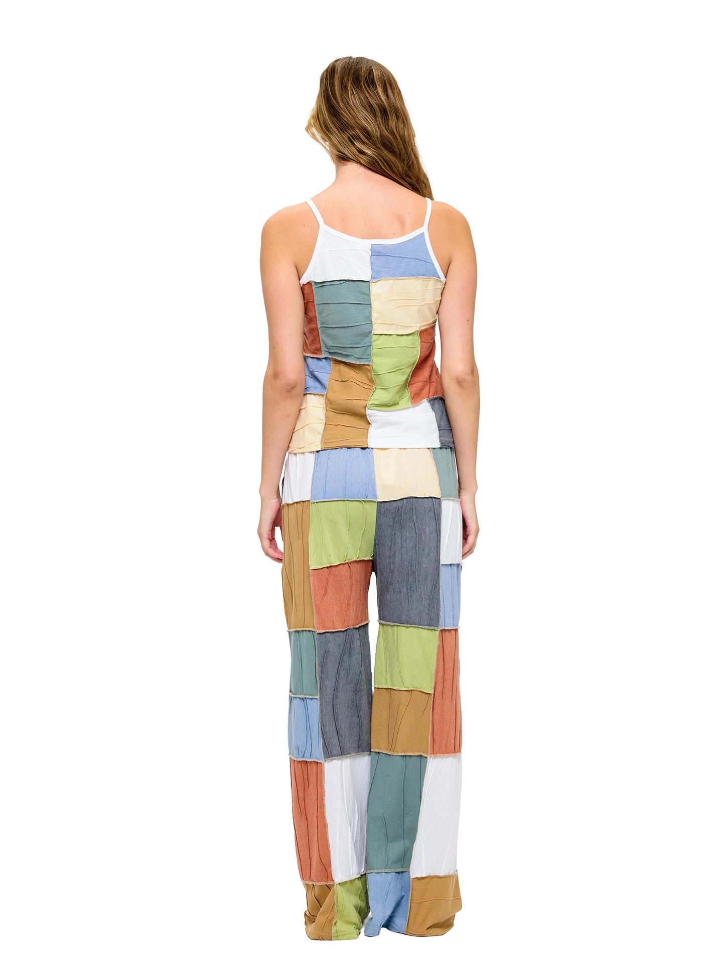 Boho Patchwork Textured Pants