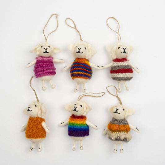 Sheep in a Sweater Felt Ornament